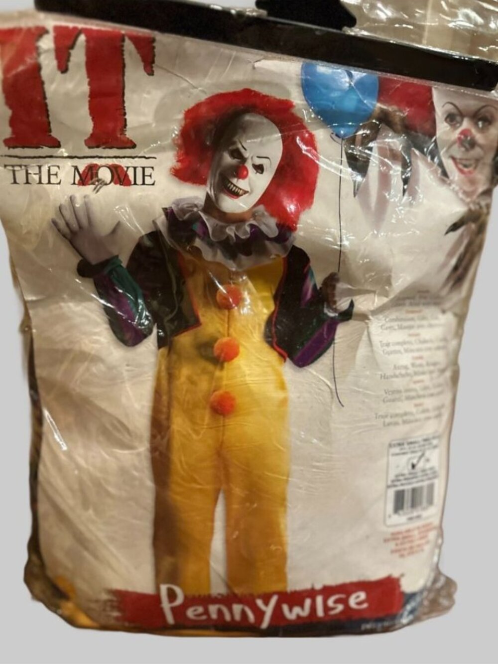 Rubie's IT Pennywise Clown Suit Only Adult XS Jumpsuit Vest Collar Halloween